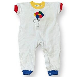 Vintage Carter's Circus Bear Balloons Birthday One Piece Outfit 12m